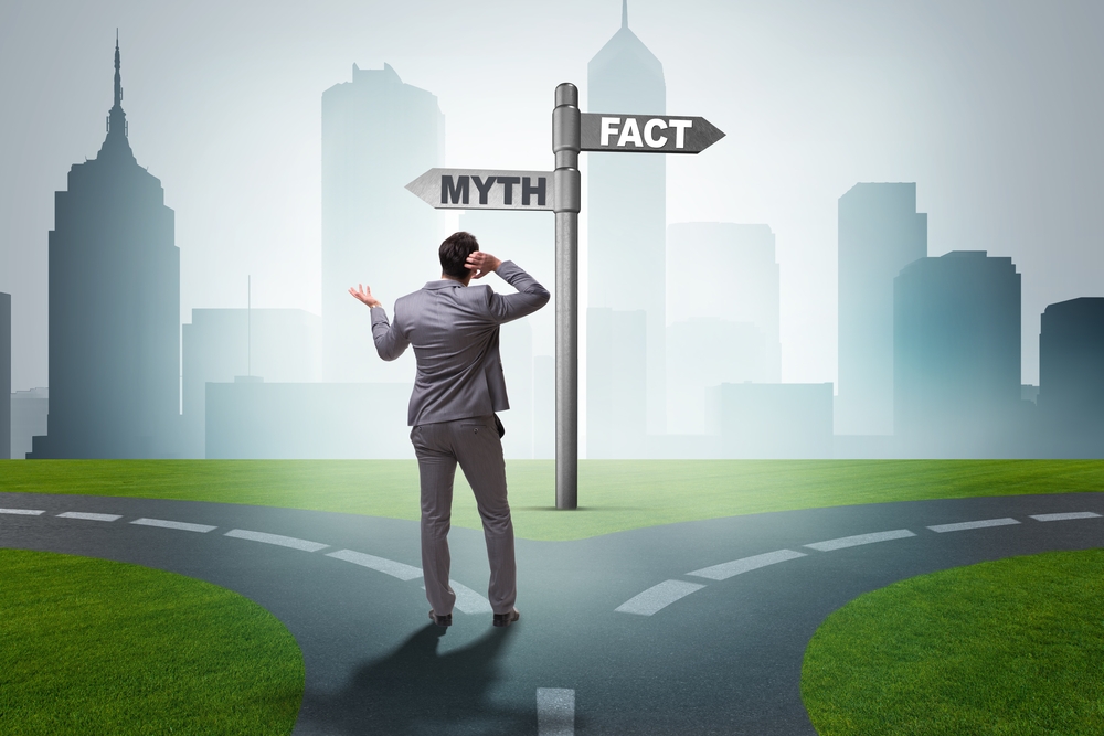 Businessman in difficult choice concept